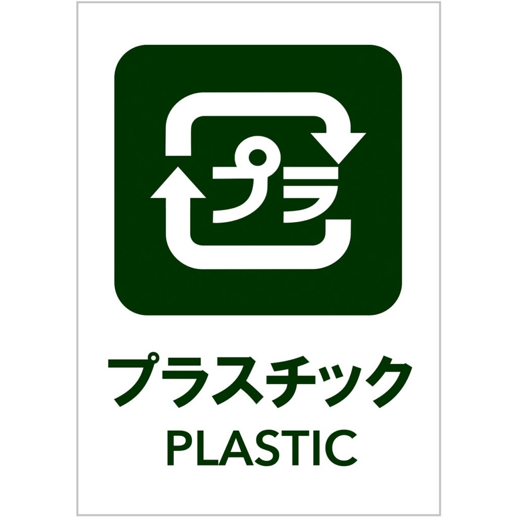 プラスチックの張り紙（リサイクル・Ａ４・タテ・ピクトグラム・カラフル）