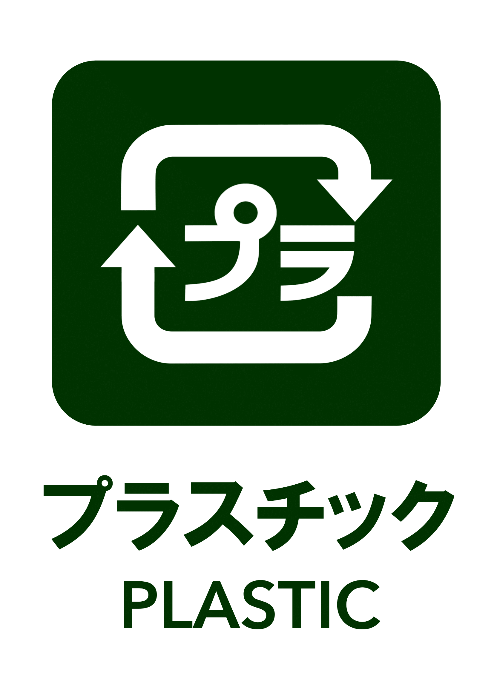 プラスチックの張り紙（リサイクル・Ａ４・タテ・ピクトグラム・カラフル）